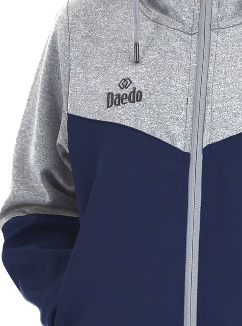 CHANDAL CON CAPUCHA GRIS/AZUL MARINO