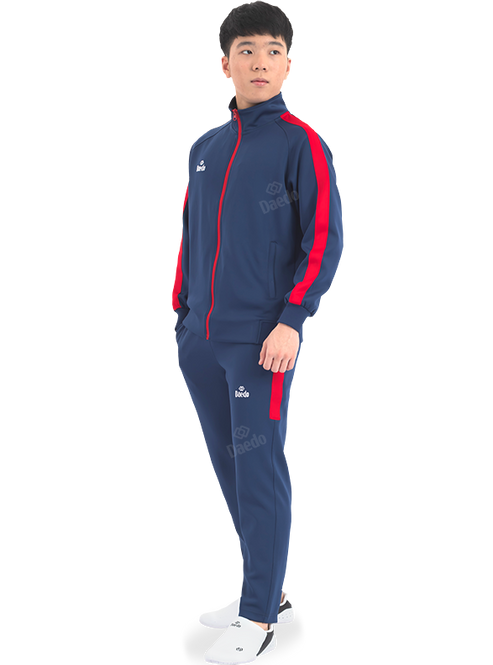 CHÁNDAL SLIM FIT CUELLO AZUL/ROJO