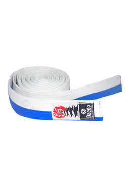 240CM CINTURON KYOKUSHIN KAI BLANCO/AZUL